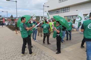 Protesta de los trabajadores del Ayuntamiento de Telde/TA.